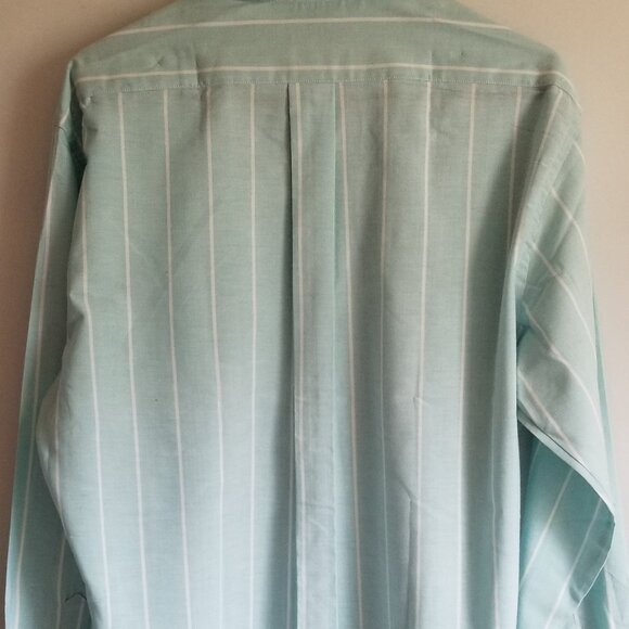 Men's Private Club Mint Green With White Stripes Button Down Collar Shirt 16 1/2 - Picture 7 of 12